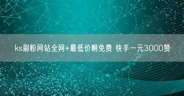 ks刷粉网站全网+最低价啊免费 快手一元3000赞
