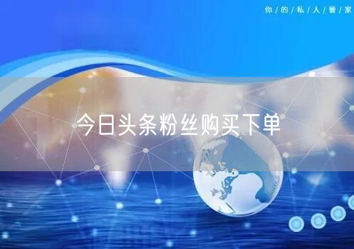 今日头条粉丝购买下单