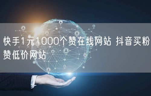 快手1元1000个赞在线网站 抖音买粉赞低价网站