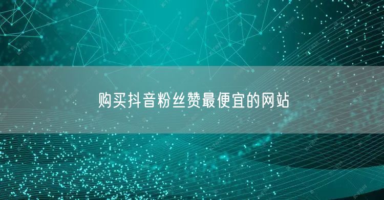 购买抖音粉丝赞最便宜的网站